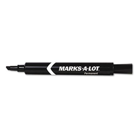 MARKS-A-LOT Permanent Marker Large Chisel Tip Black Dozen MA31340